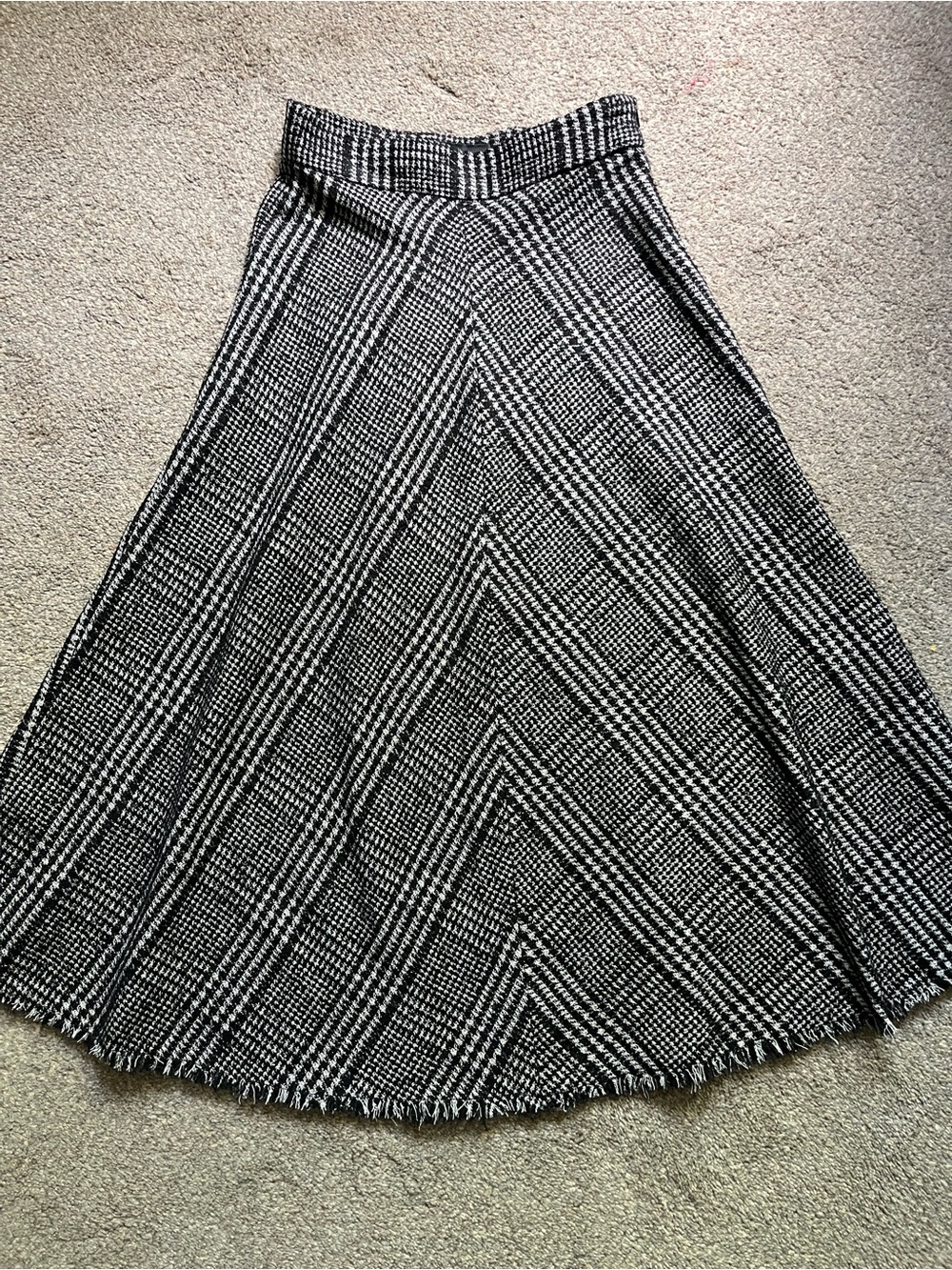MNG Black & White Midi Skirt (S)